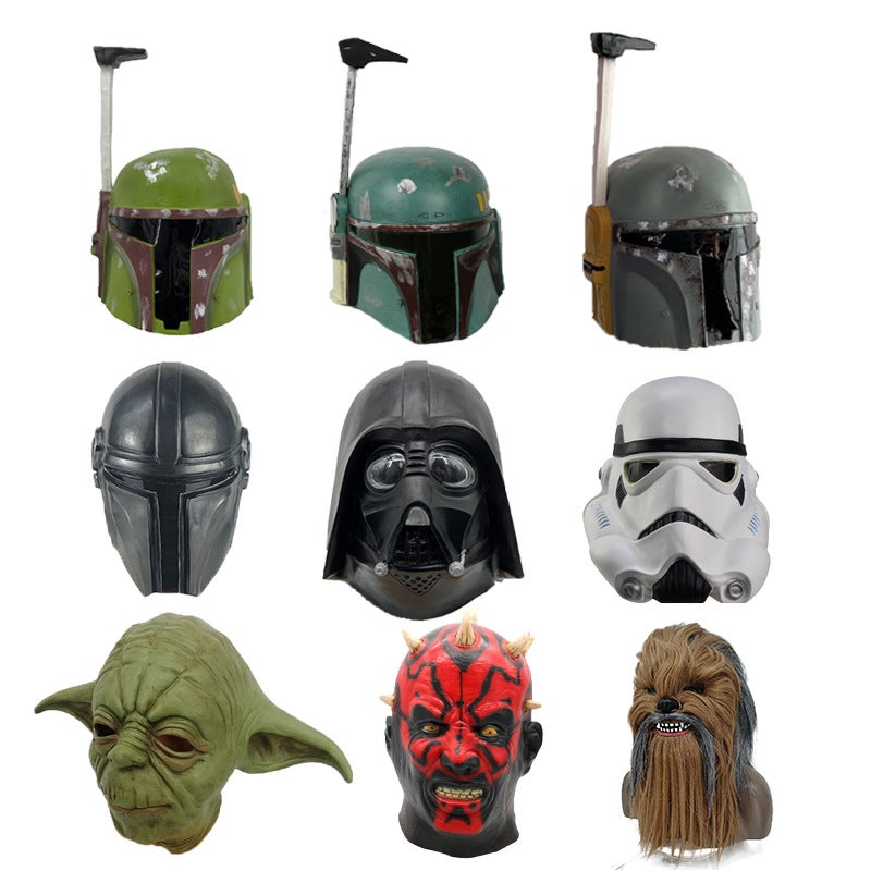 Star Wars Helmet Yoda Master Mask Mandalorian Helmet Boba Fett Latex Darth Moore Headgear - Image 2