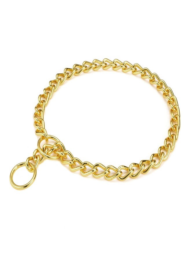 Mogoko Stainless Steel Dog Choke Chain Collar, Puppy Metal P Chain Slip Collar Pet Training Walking Choker(Gold; 2.0mm;14.0 Inch) - Image 1