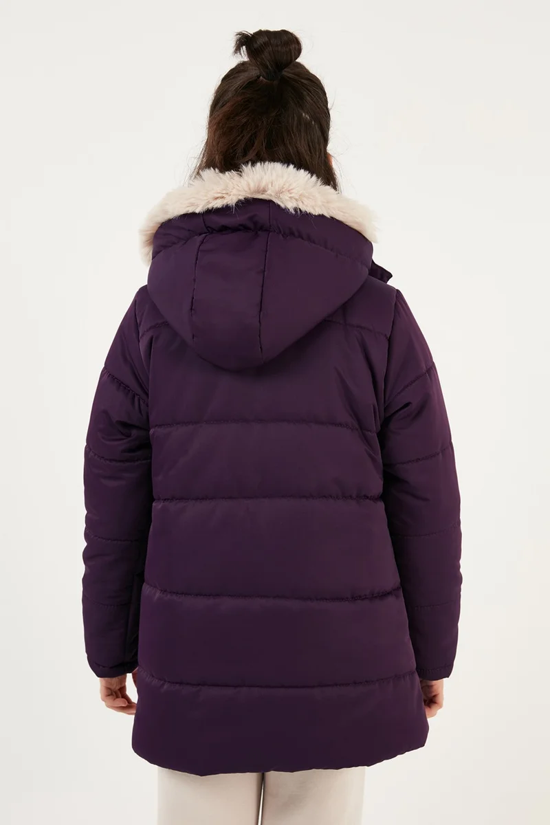 ليلا Plush Lined Hooded Puffer Coat Girls' COAT 6035034