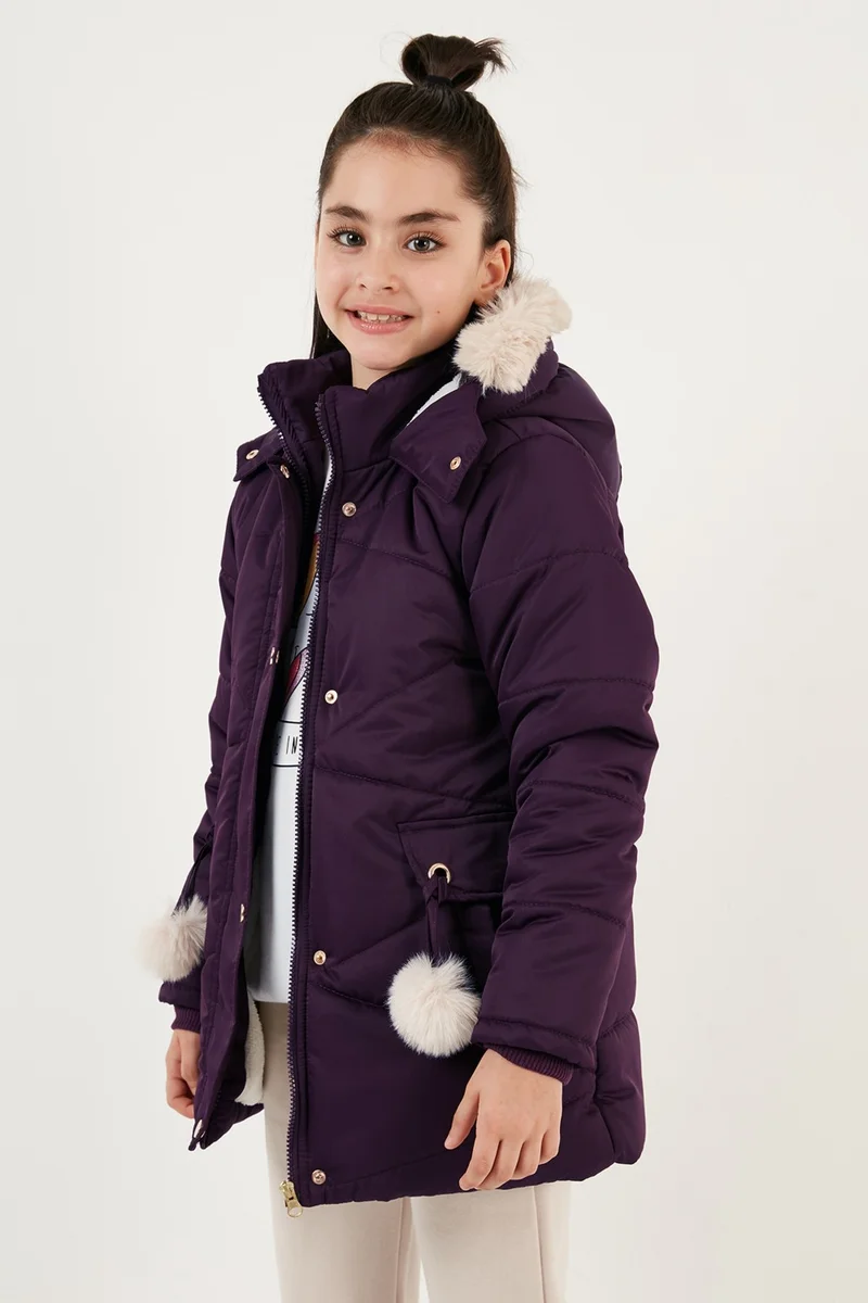 ليلا Plush Lined Hooded Puffer Coat Girls' COAT 6035034
