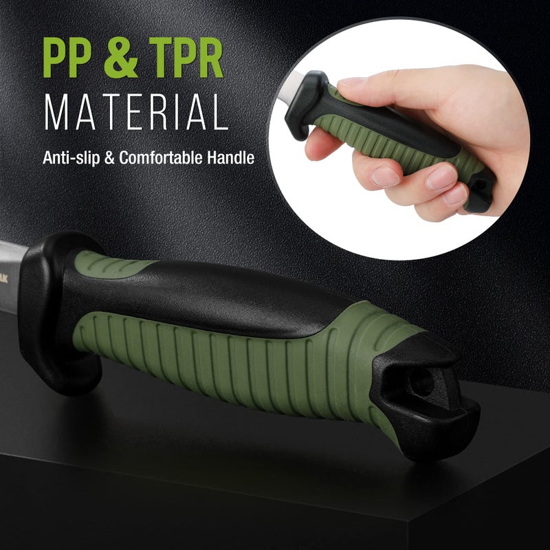 Mossy Oak 3-Piece Fishing Fillet Knife Set with Protective Sheath, Stainless Steel Filet Knives with Non-Slip Handle, Bait Knife for Filleting and Boning (Military Green) - Image 5