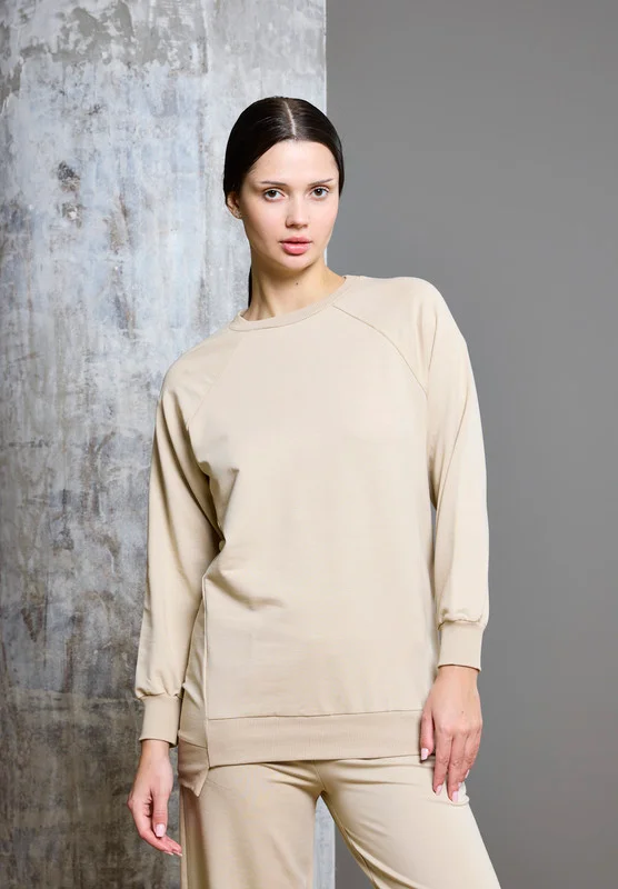 ذوق Raglan Sleeve High Low Hem Sweatshirt