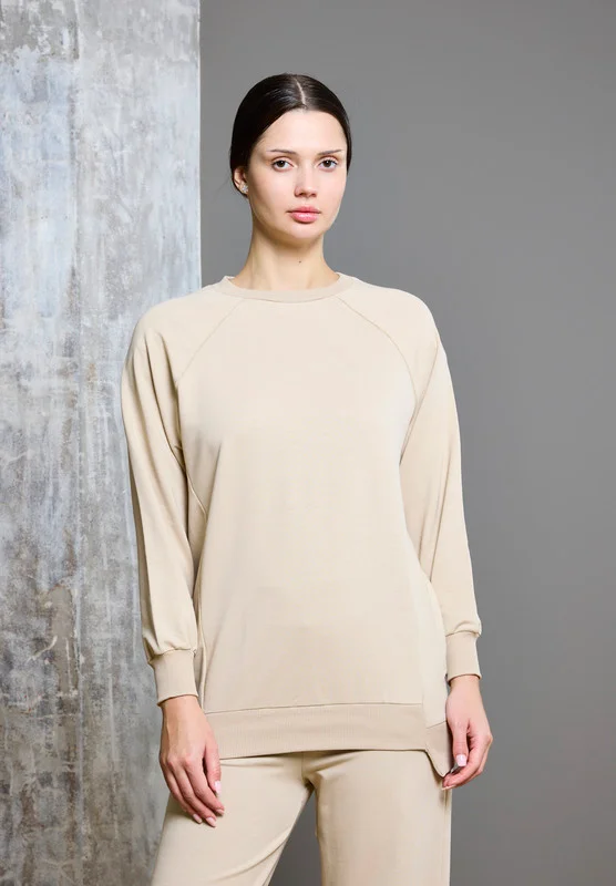ذوق Raglan Sleeve High Low Hem Sweatshirt