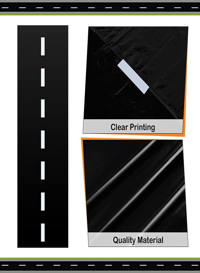 Remagr 16 ft X 2 ft Black Racetrack Floor Runner Racer Party Decoration Platic Road Table Runner Floor Mat for Cars Theme Birthday Party - Image 3