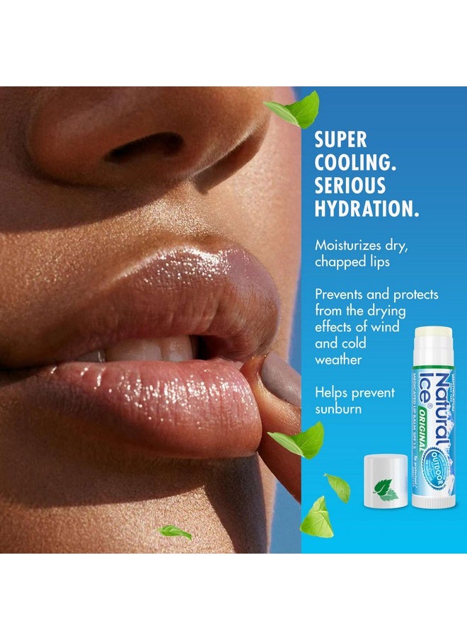 ناتشورال آيس بلسم شفاه طبي أصلي بمعامل حماية من الشمس SPF 15، عبوة من 12 قطعة  - Image 2