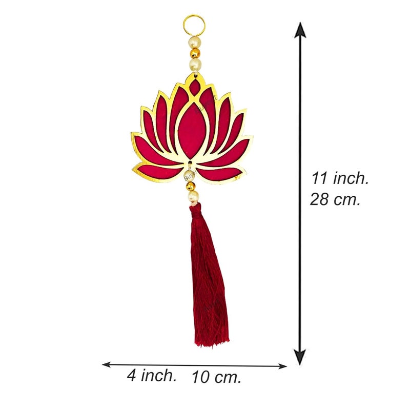 Buyent Enterprises Buyent Pink Lotus Flower for Decoration Hanging Navratri Diwali Decoration toran for Home dcor Ganesh chaturthi Backdrop Pink Lotus Decoration  - Image 2