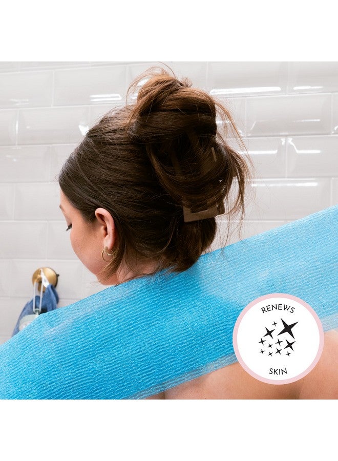 إس آند تي إن سي S&T INC. مقشر للظهر للاستحمام، مقشر للجسم أو منشفة تقشير للاستحمام للعناية بالبشرة، 11.8 بوصة × 35.4 بوصة، وردي متنوع، عبوة من 3 قطع - Image 3