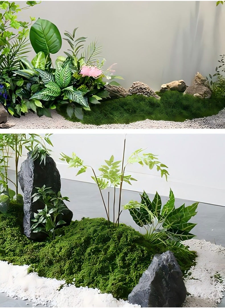 JUNYOUK 200g Moss Grass Perfectly Simulates Artificial Moss Fake Green Grass for Centerpieces Home Kitchen Garden Decor Preserved Forest Moss  - Image 4