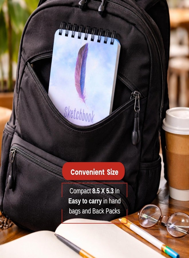 EKDALI A5 Wiro Spiral Sketch Sketchbook for Drawing & Sketching | 150 GSM Paper | Feather Art Cover suitbale for Beginners and Artists Alike - Image 5