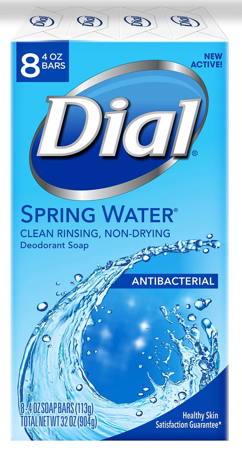 Dial Antibacterial Bar Soap Refresh  Renew Spring Water 4 oz 8 Bars