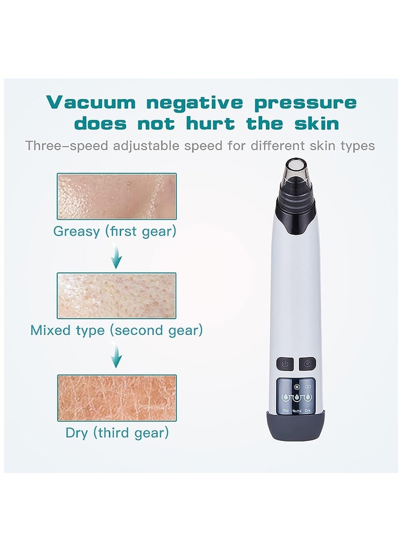 General Acne Comedone Whitehead Extractor Tool - Blackhead Remover Pore Vacuum Facial Pore Cleaner Blackhead Suction Tool Facial Cleansing Pimple Extractor Electric Acne Extractor Kit  - Image 3