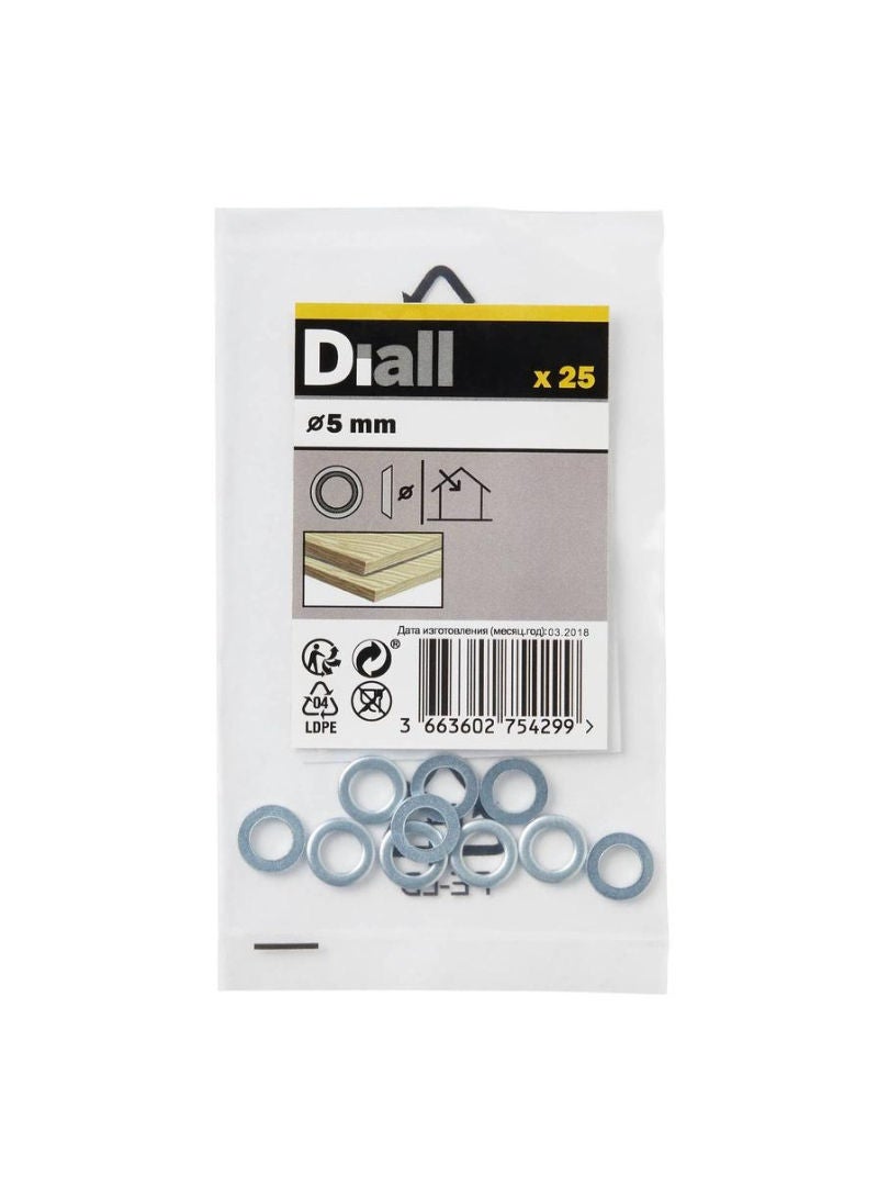 عبوة غسالات براغي كربونية من الصلب M5 25 قطعة