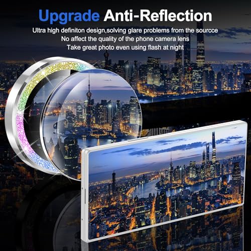 Avocase for Samsung Galaxy Z Fold 7 Camera Lens Protector, Individual Metal Ring Tempered Glass Lens Cover, [Strong Adsorption] Scratch Resistant Ultra-Thin HD Clear Lens Cover, 1 Set-Colorful Sparkly - Image 4