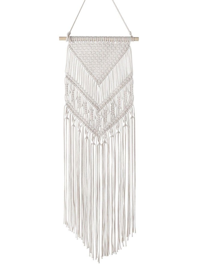 فليكسزيون ديكور حائط مكرمية من فليكسزيون، نسيج معلق بوهيمي منسوج يدويًا، لافتة فنية، ديكور حائط بوهيمي لغرفة النوم وغرفة المعيشة، ستارة ريفية، إكليل هيبي، غرفة أطفال، 33 بوصة، قطن أبيض كريمي - Image 1