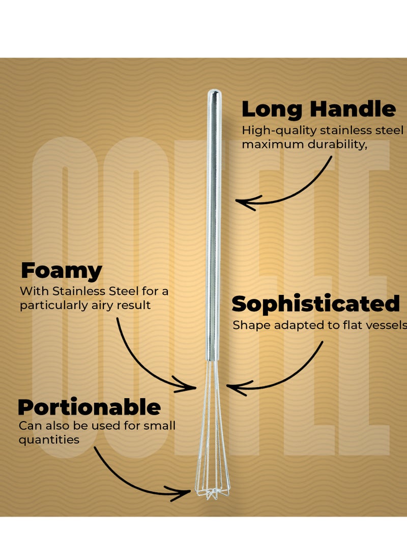 Rattleware - Rattleware 10.25" Long-Handle Silver Espresso Whisk, Perfect Coffee Distribution, Stainless-Steel Triangular Design, long handle whisk for precision, ideal as a coffee whisk for commercial & home use. - Image 1