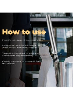 Rattleware Rattleware 10.25" Long-Handle Silver Espresso Whisk, Perfect Coffee Distribution, Stainless-Steel Triangular Design, long handle whisk for precision, ideal as a coffee whisk for commercial & home use.  - Image 4