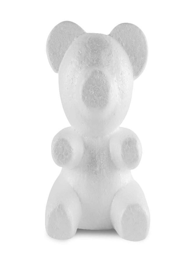 Super Z Outlet Foam Teddy Bear Shaped Flat Nose Arts and Crafts Blank White DIY Mould Scultpture for Party Decorations, Wedding, Floral Arrangements (20cm x 13cm) (1)  - Image 1