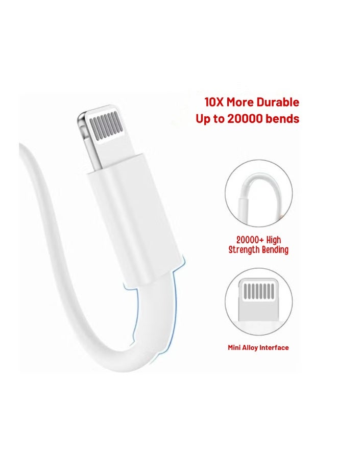 كابل USB-C إلى Lightning بطول 1 متر (أبيض) | شحن سريع ونقل بيانات متوافق مع أجهزة الآيفون والآيباد - Image 2