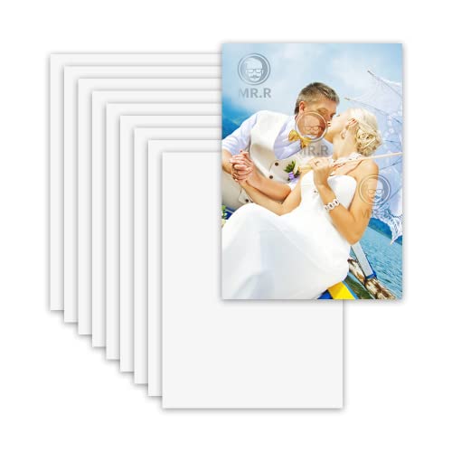 MR.R 10 Pieces 8x12 inch Sublimation Blanks Aluminum Metal Board Glossy Pure White Photo Blanks Aluminum Sheet Sign Blanks Aluminum Plate for Sublimation Heat Transfer Printing,0.22 mm Thickness - Image 1