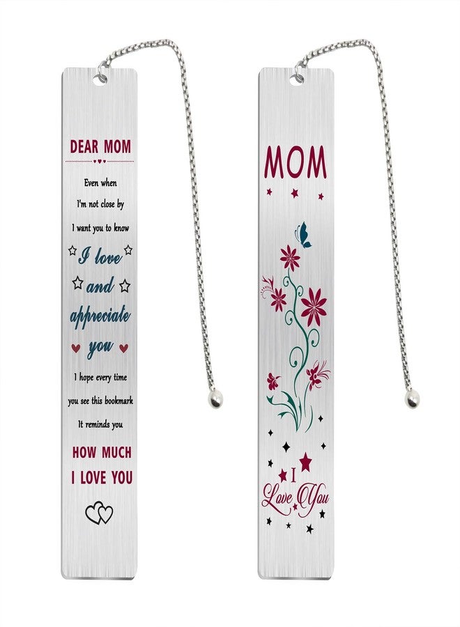 Jzxwan Mom Bookmark Gifts, Happy Birthday Mom Present, I Love My Mommy Bookmark, Thank You Mother Gifts Ideas - Image 1