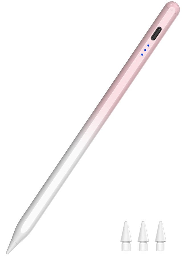 HATOKU Pen for iPad 2018-2025, HATOKU 15 Mins Fast Charging Pencil 1st Generation with Tilt & Palm Rejection for iPad Air 3/4/5/M2/M3, iPad mini 5/6/7, iPad 6/7/8/9/10/11, iPad Pro 11/12.9/M4/M5 - Pink White - Image 1