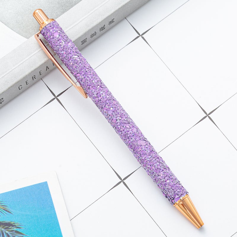 Press Ballpoint Pen Gold Powder Press Ballpoint Pen Creative Gift Printable Logo Advertising Ballpoint Pen - Image 1