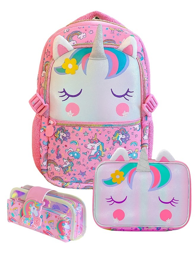 Luxury 3-Piece Kids Backpack Set – Branded School Set with Pencil Case, Backpack & Lunch Bag – Stylish and Durable School Set for Kids in Saudi Arabia - Image 1