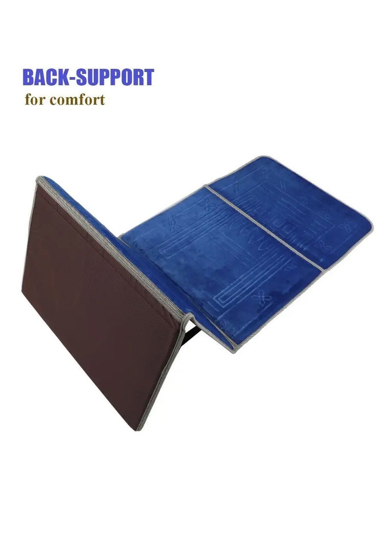 مناسك سجادة صلاة قابلة للطي مع مسند ظهر - Image 3