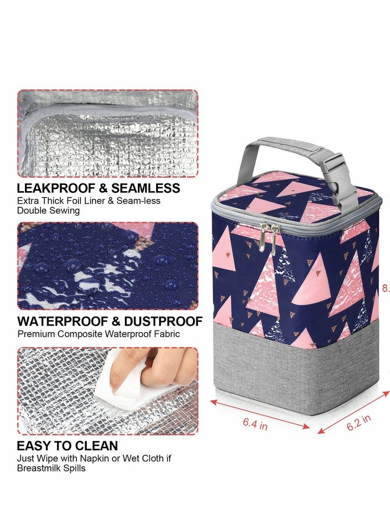 Excefore Baby Bottle Cooler Tote Bags, Insulated Breastmilk Cooler Bag, Baby Bottle Warmer Cooler Bag, Fits up to 4 Large 8 Oz Bottles, Baby Bottle Bag for Nursing Mom Daycare Travel - Image 3