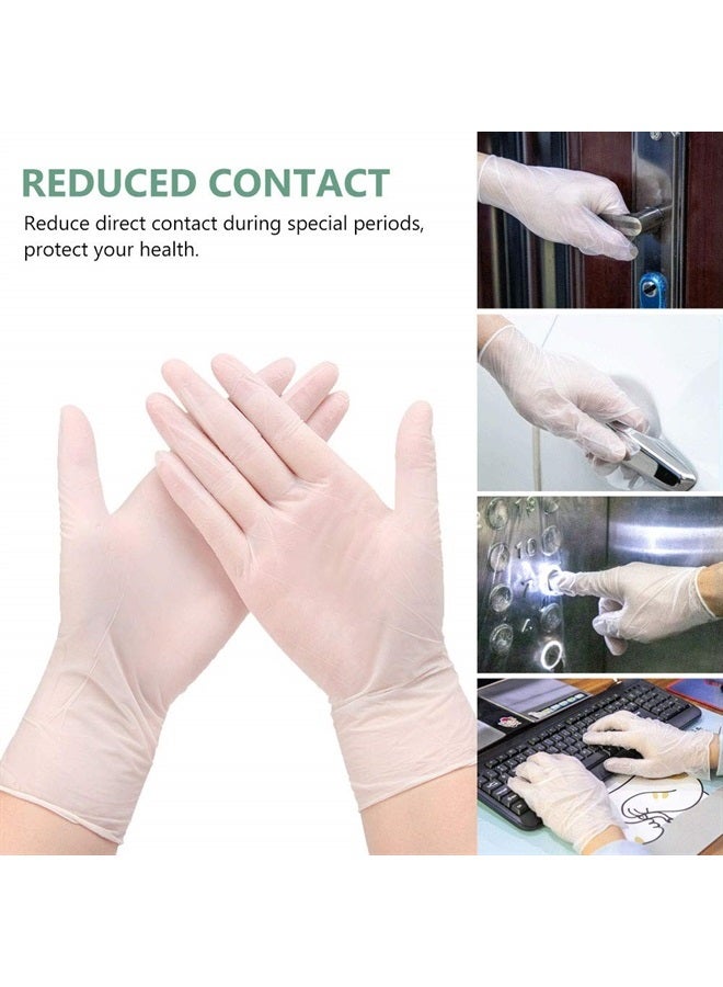 squish Disposable Gloves, Clear Vinyl Gloves Latex Free Powder-Free Glove Cleaning Rubber Gloves Health Gloves for Kitchen Cooking Cleaning Food Handling, 100PCS/Box, Large - Image 3