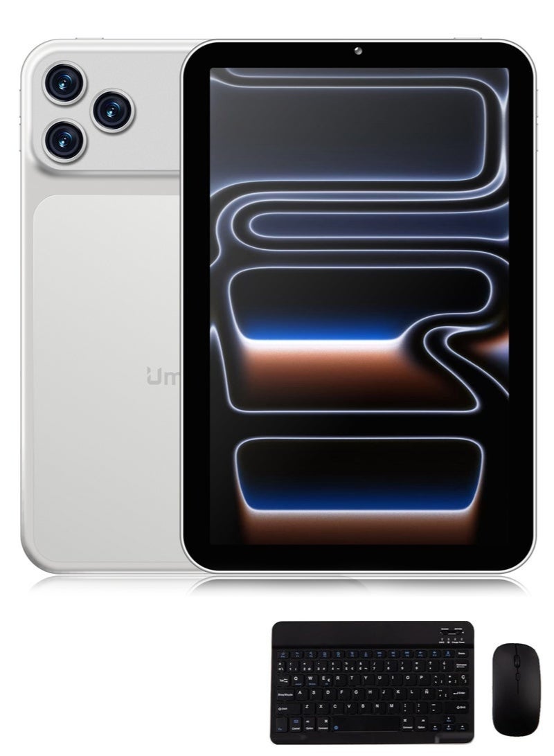 Umiio i18 Pro Max 10.1 Inch HD Android Tablet, 16GB RAM, 1TB ROM, Dual SIM, 5G, White with Keyboard & Mouse - Image 1