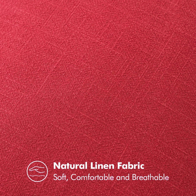 ميولي وسادة الكتان Miuleee تغطي 24 × 24 بوصة عيد الميلاد حمراء تزيين وسادة أغطية وسادة حزمة من 2 لهجة ناعمة الأريكة الأريكة - Image 4