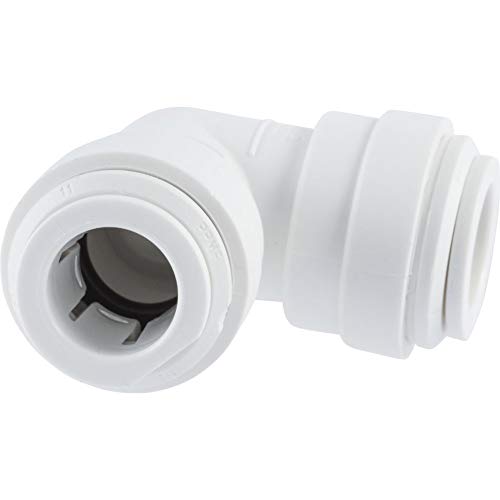 John Guest Speedfit 1/4 Inch OD Union 90 Degree Elbow Connector, Push to Connect Plastic Plumbing Fitting, PP0308WP - Image 1