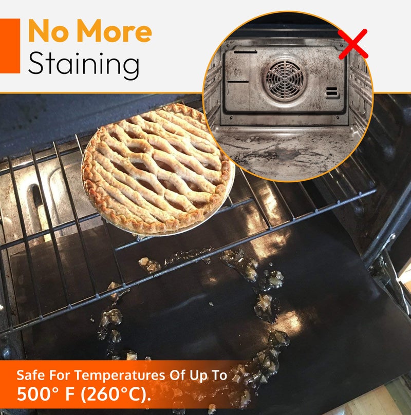 ThreadNanny عبوة 2 من بطانات الفرن غير اللاصقة الثقيلة الكبيرة، 17" × 25" خالية من BPA و PFOA، لأسفل الفرن الكهربائي وموقد الغاز وميكروويف الفحم أو الغاز - Image 5