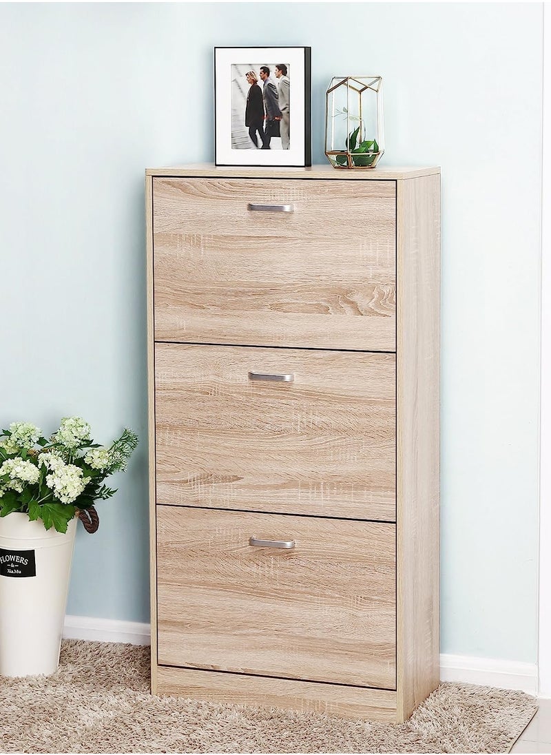 Roman Gifts Elegant Shoe Storage Pull Down Wooden Shoe Cabinet with 3 Drawers Ideal for Hallway Organization and Stylish Shoe Storage  - Image 4