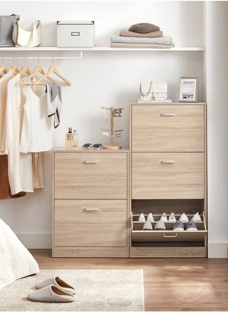 Roman Gifts Elegant Shoe Storage Pull Down Wooden Shoe Cabinet with 3 Drawers Ideal for Hallway Organization and Stylish Shoe Storage  - Image 2