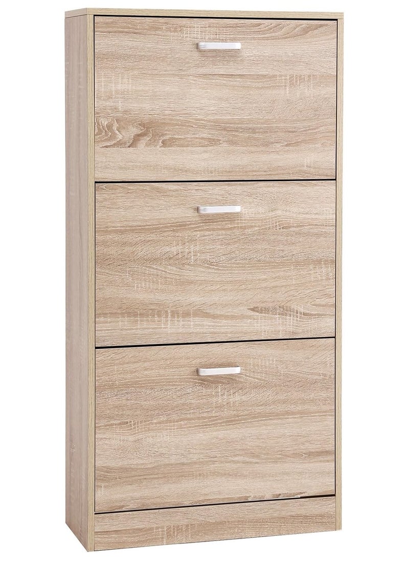 Roman Gifts Elegant Shoe Storage Pull Down Wooden Shoe Cabinet with 3 Drawers Ideal for Hallway Organization and Stylish Shoe Storage  - Image 3
