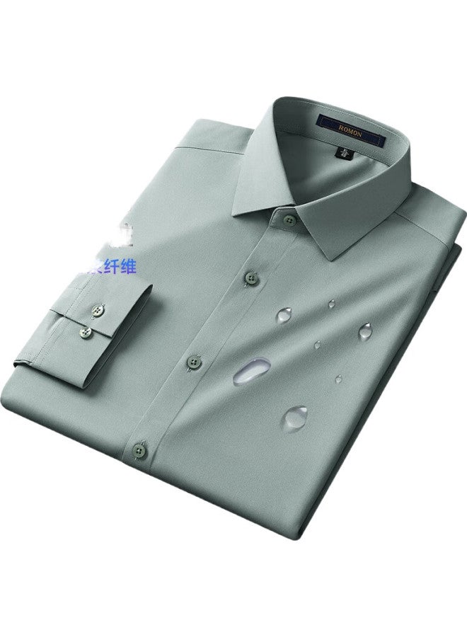 ROMON 【Three-Proof】Waterproof, Oil-Proof, Stain-Proof Long Sleeve Shirt Men'S Four Seasons Professional Business All-Match Shirt Men'S Wear - Image 1