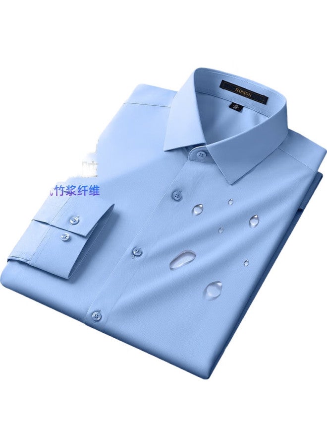 ROMON 【Three-Proof】Waterproof, Oil-Proof, Stain-Proof Long Sleeve Shirt Men'S Four Seasons Professional Business All-Match Shirt Men'S Wear - Image 2