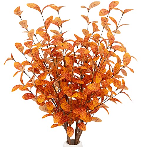VGIA 6 Pcs Artificial Eucalyptus Stems Eucalyptus Leaves Fall Decorations for Office and Home Artificial Plants for Floral Arrangement - Image 1