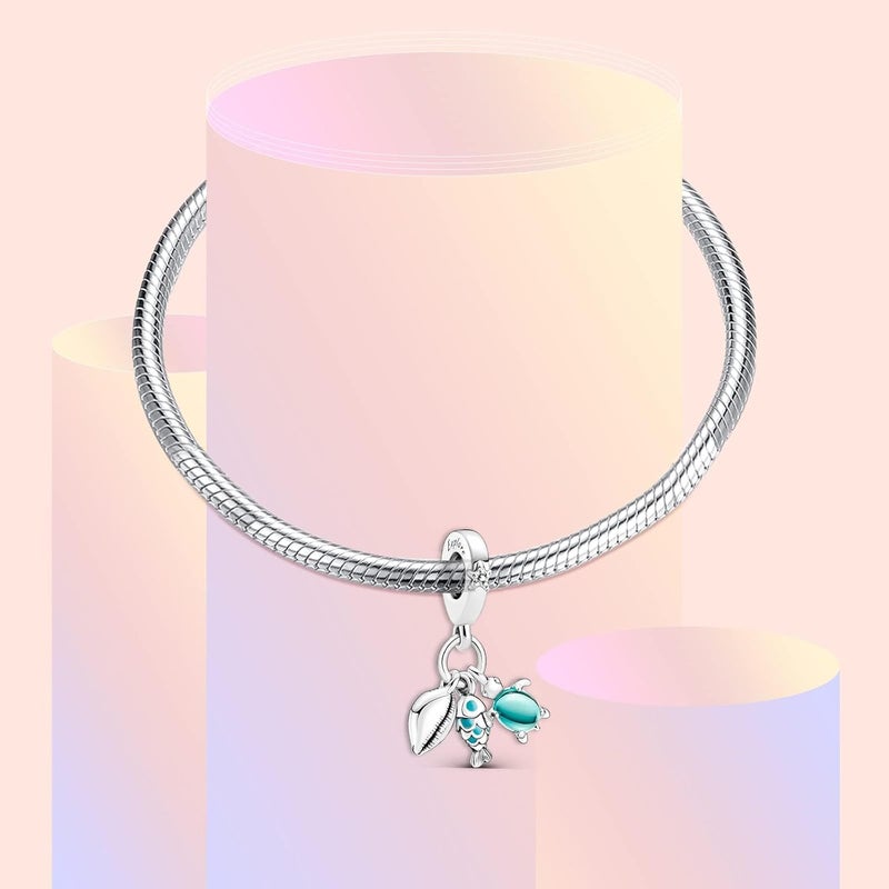 Excefore Charm for Bracelets, Ocean Turtle Starfish & Octopus Charm for Bracelet, 925 Silver Beads for Women's Bracelets & Necklaces Dangle Pendant for Mother's Day - Image 4