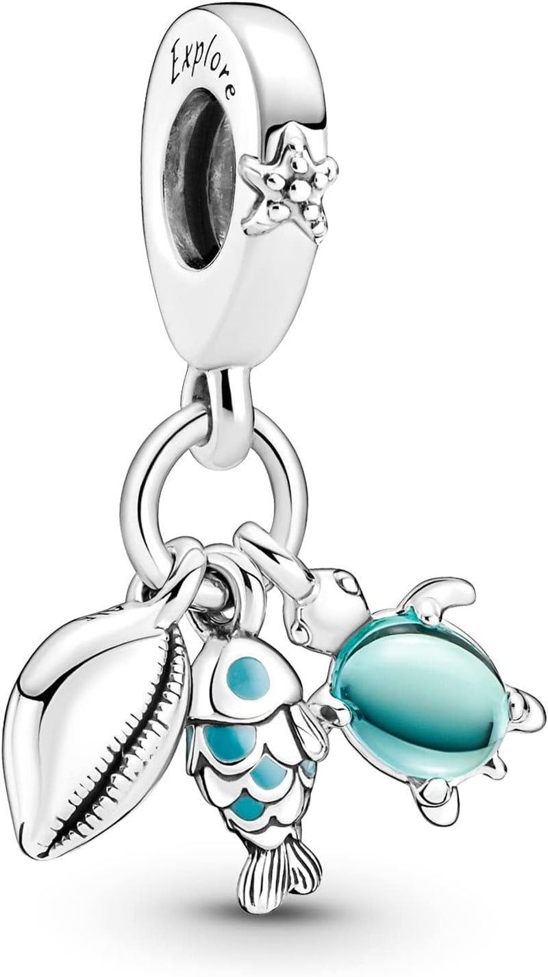 Excefore Charm for Bracelets, Ocean Turtle Starfish & Octopus Charm for Bracelet, 925 Silver Beads for Women's Bracelets & Necklaces Dangle Pendant for Mother's Day - Image 1