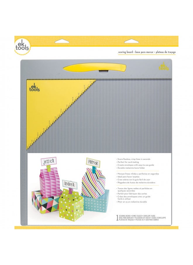 EK Tools EK Succes Tools, Standard Scoring Board, 13"x14.25", with Bone Folder, Scoreboard for Paper Crafting, Make Envelopes, Cards, Precision Photos and More  - Image 1