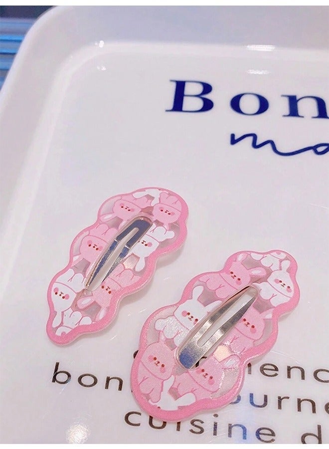 Layali 10-Piece Pink Rabbit Hair Clips, Small Hair Clips with Broken Side Hair Clips, Hair Accessories, Suitable for Daily Use - Image 5