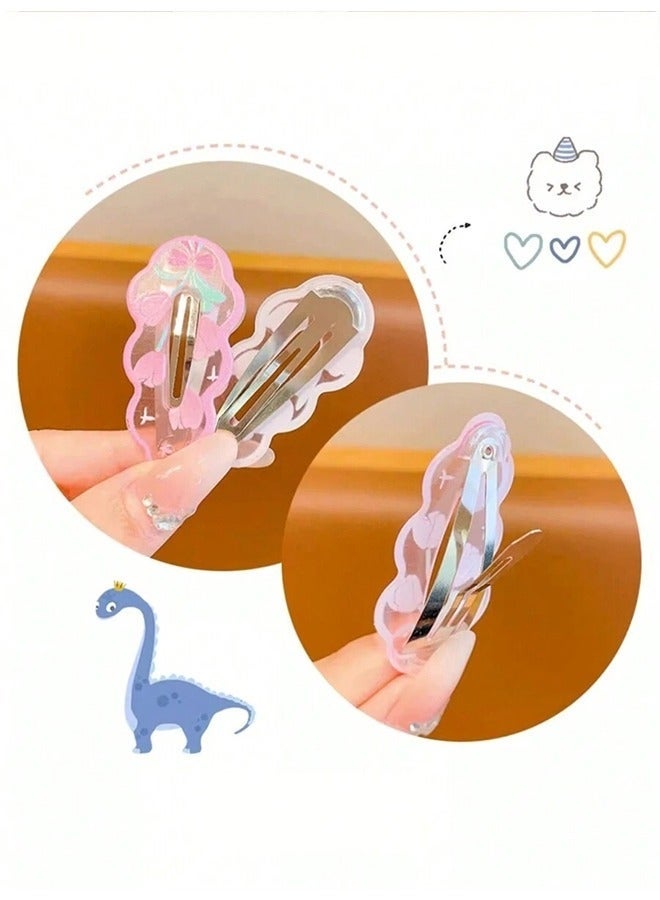 Layali 10-Piece Pink Rabbit Hair Clips, Small Hair Clips with Broken Side Hair Clips, Hair Accessories, Suitable for Daily Use - Image 4