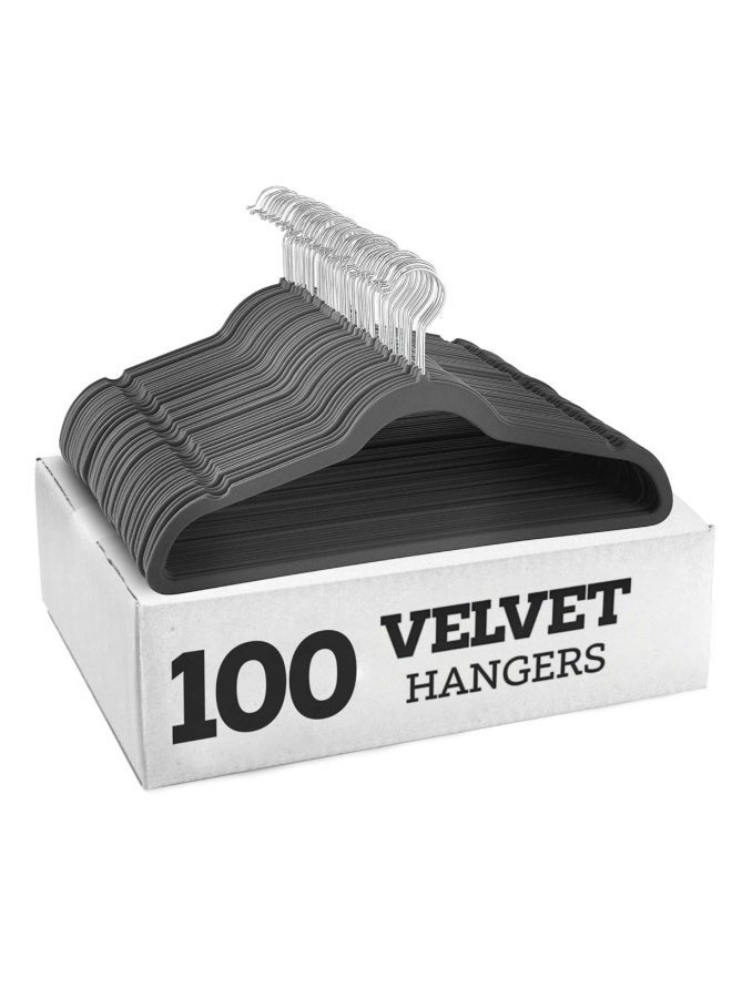 BLOOMING TIME Non-Slip Velvet Hangers Suit Hangers Ultra Thin Space – Non-Slip Velvet Closet Hangers with 360° Swivel Hook, Ultra-Thin Space-Saving Design, Heavy-Duty (Holds Up to 10 lbs) for Coats, Jackets, Shirts, Dresses & Pants - Image 1