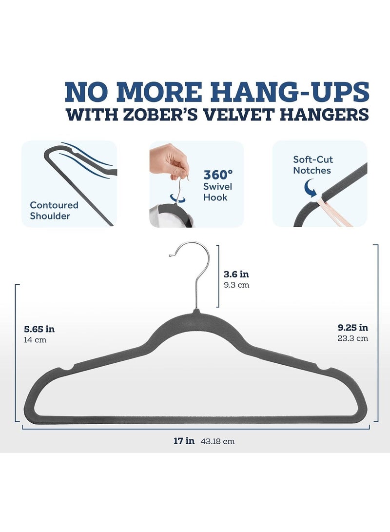 BLOOMING TIME Non-Slip Velvet Hangers Suit Hangers Ultra Thin Space – Non-Slip Velvet Closet Hangers with 360° Swivel Hook, Ultra-Thin Space-Saving Design, Heavy-Duty (Holds Up to 10 lbs) for Coats, Jackets, Shirts, Dresses & Pants - Image 3