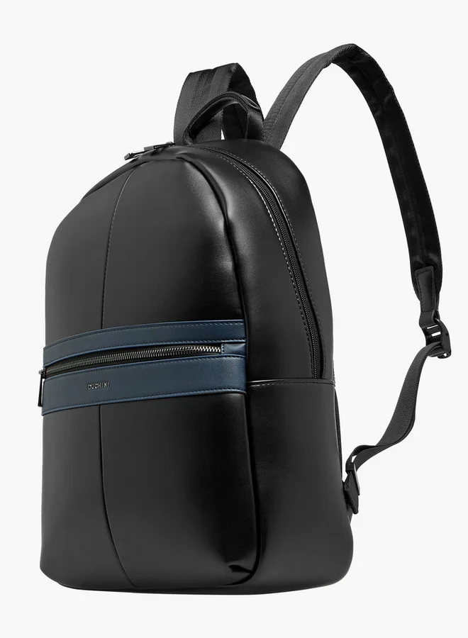 DUCHINI Solid Backpack with Adjustable Straps and Zip Closure - 31x17x43 cm