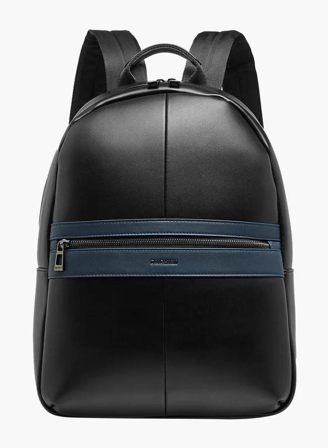 DUCHINI Solid Backpack with Adjustable Straps and Zip Closure - 31x17x43 cm