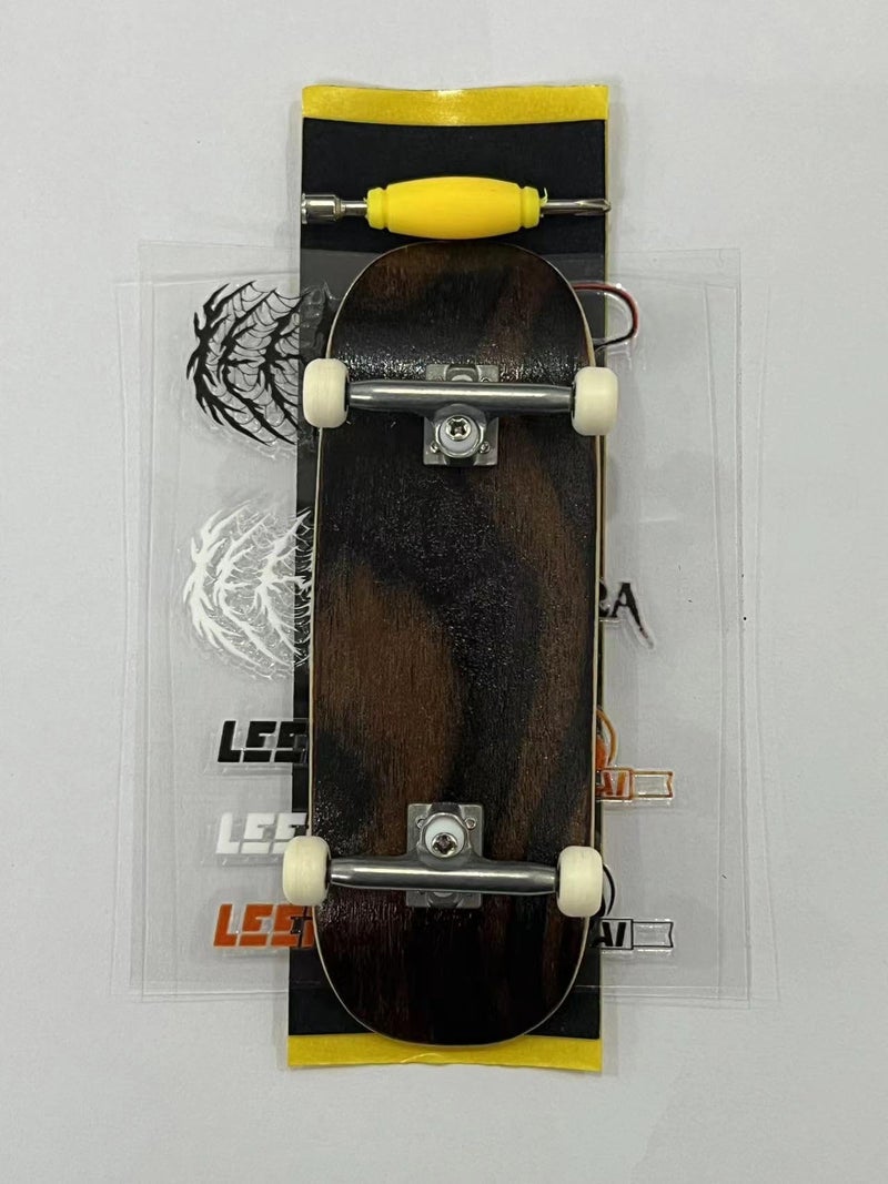 LEEFAI Pro Wooden Fingerboard Complete Set 34x96mm 5Ply Maple Deck with leefai g4 Trucks and Urethane 65d Mini Skateboard Wheels - Image 2